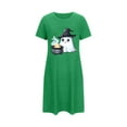 thumbnail image 5 of Tnhcen Halloween Party Essential Plus Size Cartoon Print Short Sleeve Sleep Dress Round Neck Soft Polyester Spandex S-2XL for Stylish Comfort, 5 of 5