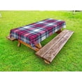 thumbnail image 1 of Abstract Outdoor Tablecloth, Plaid Pattern Stylized with Vintage Scottish Effects Artsy Illustration Art, Decorative Washable Fabric Picnic Tablecloth, 58 X 120 Inches, Pink Dark Blue, by Ambesonne, 1 of 2