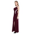 thumbnail image 5 of Angel-fashions Beading One Shoulder Silt Pleat Draped Long Evening Dress Elegant Wedding Party Guest Gown Wine Red Large, 5 of 6