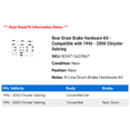thumbnail image 2 of Rear Drum Brake Hardware Kit - Compatible with 1996 - 2000 Chrysler Sebring 1997 1998 1999, 2 of 2