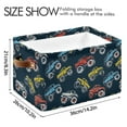 thumbnail image 3 of Colorful Monster Trucks Storage Bins with Handle Fabric Organizer Basket Foldable Box 2 Pack 14.2x10.2x8.3, 3 of 8