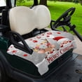 thumbnail image 2 of Golf Cart Seat Covers for 2 Seater,Christmas Microfiber Cart Seat Towel Blanket,Cute Santa Claus Reindeer Red Xmas Balls Snowy Grey Absorbent NonSlip Bench Seats Protector for Golf Course 51"x31", 2 of 9