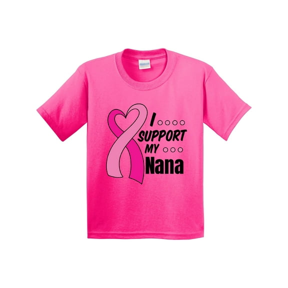 Inktastic Breast Cancer Awareness I Support My Nana with Pink Ribbon Youth T-Shirt