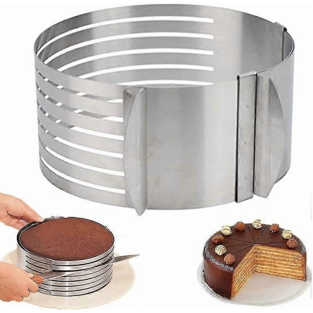 Ring Cutter Layer Cake Slicer, Adjustable Ring 7 Layer Mousse, For Easily Cutting Cake Bottoms, Diy Round Bread Baking Pan GuanGuan