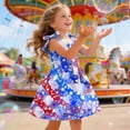 thumbnail image 4 of CAUYDY 4th of July Kids Outfit Toddler Girls Dresses Baby Independence Day Dress Children Girls' American Flag Print Clothes 1T 2T 3T 4T 5T 6T (Sizes 4-5 Years,Sky Blue), 4 of 5
