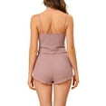 thumbnail image 3 of INSPIRE CHIC Women's Mother's Day Pajama Sets Knit Cami Tops with Shorts 2 Pcs Lounge Sleepwear M Lotus Pink, 3 of 5