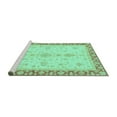thumbnail image 2 of Ahgly Company Machine Washable Indoor Round Oriental Turquoise Blue Traditional Area Rugs, 4' Round, 2 of 4