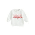 thumbnail image 2 of Toddler Baby Girl Valentines Day Outfit Letter Print Crewneck Sweatshirt Pullover Sweater Shirt 6M 12M 18M 24M 3Y, 2 of 10