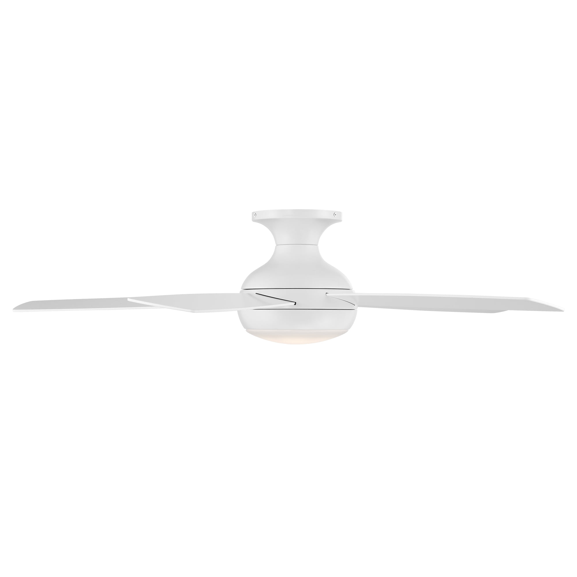 WAC Odyssey 52" Matte White Integrated LED Smart Flush Mount Ceiling Fan with Remote Control
