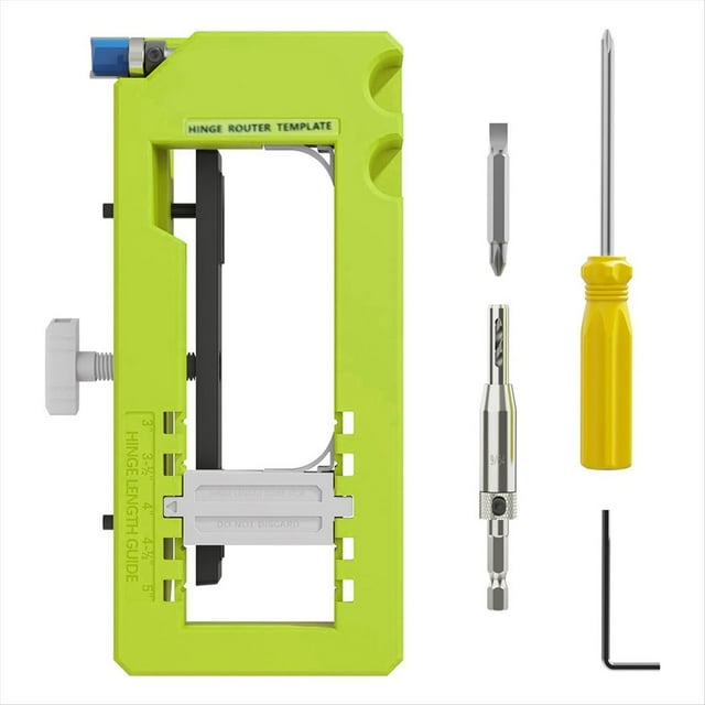 Plantilla para Bisagras Dpuertas, Plantilla para Enrutador Bisagras Puertas, Kit Instalación Bisagras de Puertas Que Se Adapta A Longitudes 3 A 5 Pulgadas y 1/4 o 5/8 Pulgada
