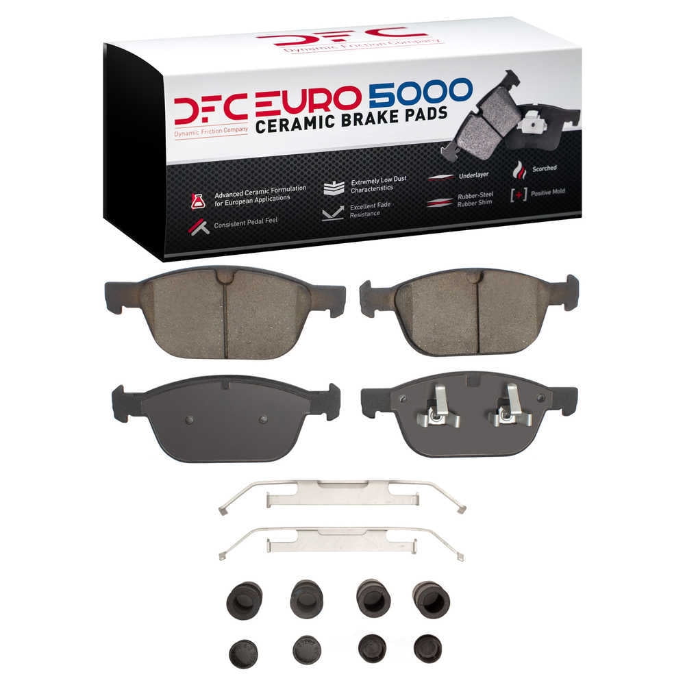 Dynamic Friction Company 1600-1412-01 DFC EURO 5000 Ceramic Brake Pads and Hardware Kit