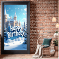 thumbnail image 4 of LUUFILx Happy Birthday Winter Wonderland Backdrop Snowy Castle Background Party Decoration Photography Props Banner Supplies Festival Celebration, 4 of 7