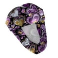 thumbnail image 5 of Fgvctg Valentine’s Day Love Themed Scrub Cap Bouffant Style Tie Back Fit Womens Long Hair Comfortable Head Cover for Work and Home Purple, 5 of 5