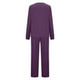thumbnail image 7 of Fnooota Outfit Sets for Women, Casual Long Sleeve 2 Piece Tops and Pants Sets Gray Size L, 7 of 7