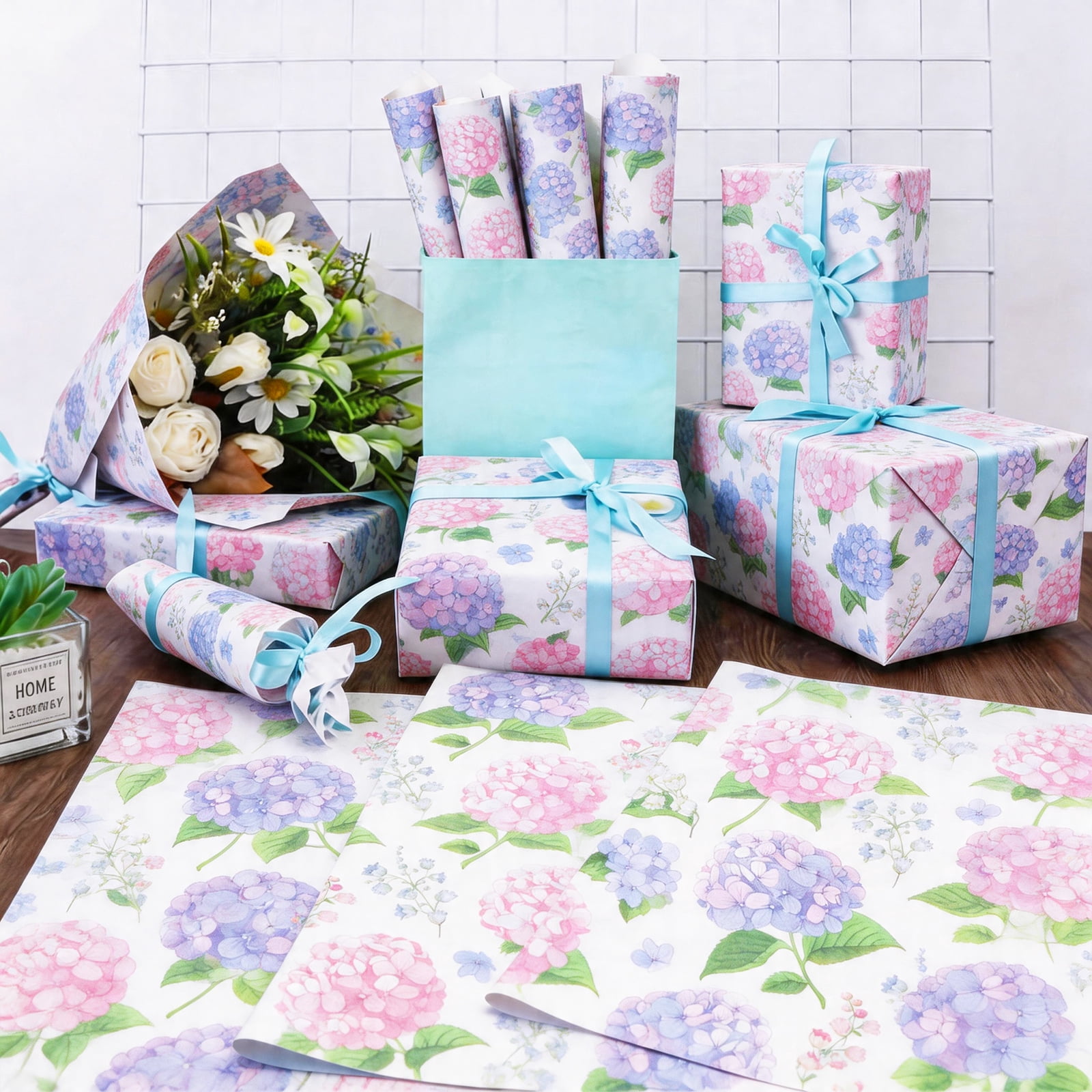 200 Sheets Tissue Paper Vintage Wildflower for Gift Bags Birthday Party Flower Decoration 20x14 in