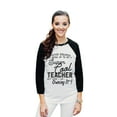 thumbnail image 2 of Thread Tank Super Cool Teacher Unisex 3/4 Sleeves Baseball Raglan White Black Large, 2 of 4