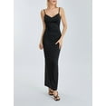 thumbnail image 4 of Women Long Bodycon Dress Solid Color Cowl Neck Sling Cocktail Dress, 4 of 6