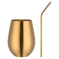 thumbnail image 3 of Stainless Steel Stemless Wine Glass Cup - Insulated Drinking Cup for Wine Cocktails - Double Wall Metal Tumbler for Outdoor - 1 Cup - Gold, 3 of 8
