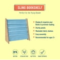 thumbnail image 2 of Wildkin Kids Sling Book Shelf - Natural w/ Aqua, 2 of 4