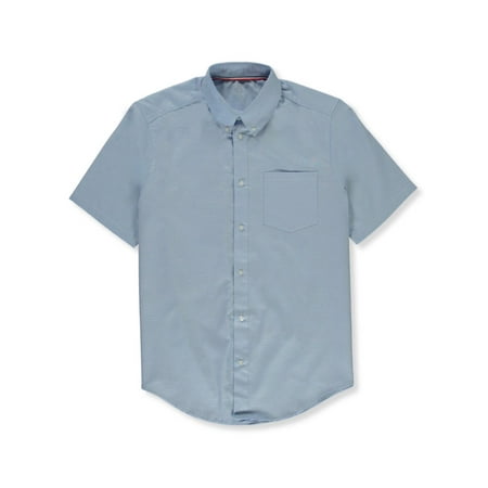 French Toast Adult's S/S Oxford Button Up Shirt - blue, s (Big Boys)