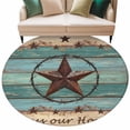 thumbnail image 2 of Texas Star Country Round Area Rug 7 FT, Non Slip Living Room Area Carpet, Western Old Wooden Board Vintage Washable Soft Circular Rug Non-Shedding Floor Carpet for Bedside Office Play Room Classroom, 2 of 9