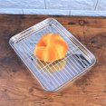thumbnail image 3 of 2 Pcs/ensemble Plaque de Cuisson Rectangulaire en Acier Inoxydable avec Support de Refroidissement Amovible - 26x20x2.5cm, 3 of 9