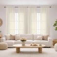 thumbnail image 2 of MKHILL Cream Sheer Curtains 120 Inches Long 2 Panels Set, Light Filtering Privacy for Living Room/Bedroom, Semi Transparent Voile Rod Pocket Window Treatment, Each 42" W x 120" L, 2 of 9