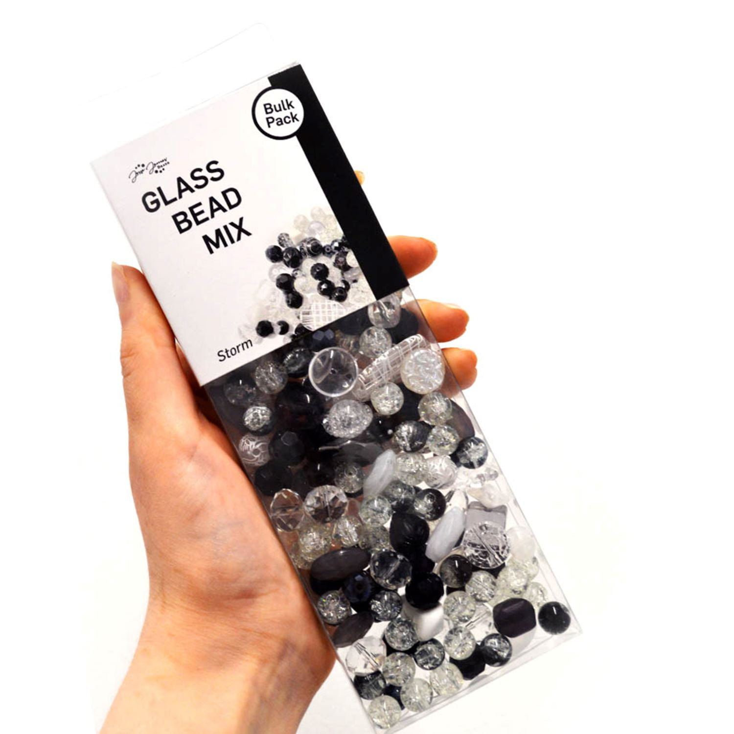 Get Creative: Mixed Glass Bead Pack – Black, Grey & Clear, 5-20mm, 150g (Free Shipping!)
