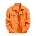 thumbnail image 5 of Hulanddfd Men's Denim Jacket Button Down Turn Down Collar Long Sleeve Casual Trucker Coat with Pockets Vintage Outerwear for Fall Winter Daily Wear Outdoor Travel Streetwear, 5 of 6