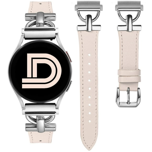 Wearlizer Compatible with Samsung Galaxy Watch 7 Band/Galaxy Watch 6 Band/Watch 6 Classic/Galaxy Watch 5 Band/Watch 5 Pro/Galaxy Watch 4 Band, 20mm Watch Band D-Shape Buckle Leather Straps