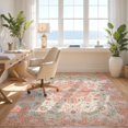 thumbnail image 3 of Design&I 6'x9' Ultra Soft Area Rug, Pink Boho Vintage Farmhouse Distressed Trellis Border Scroll None Fluffy Washable Non Shedding for Guest Room Bedroom Living Room, 3 of 7