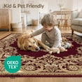 thumbnail image 4 of ODIKA 2'x3' Washable Accent Rug Pet Friendly, Bedside Mat Traditional Way Motif Decorative Border Vintage Hallways for Bedroom, Nursery, RV, 4 of 7