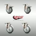 thumbnail image 2 of 4 Inch 316SS Thermoplastic Rubber Swivel Top Plate Caster Set 2 Lock Brakes SCC, 2 of 2