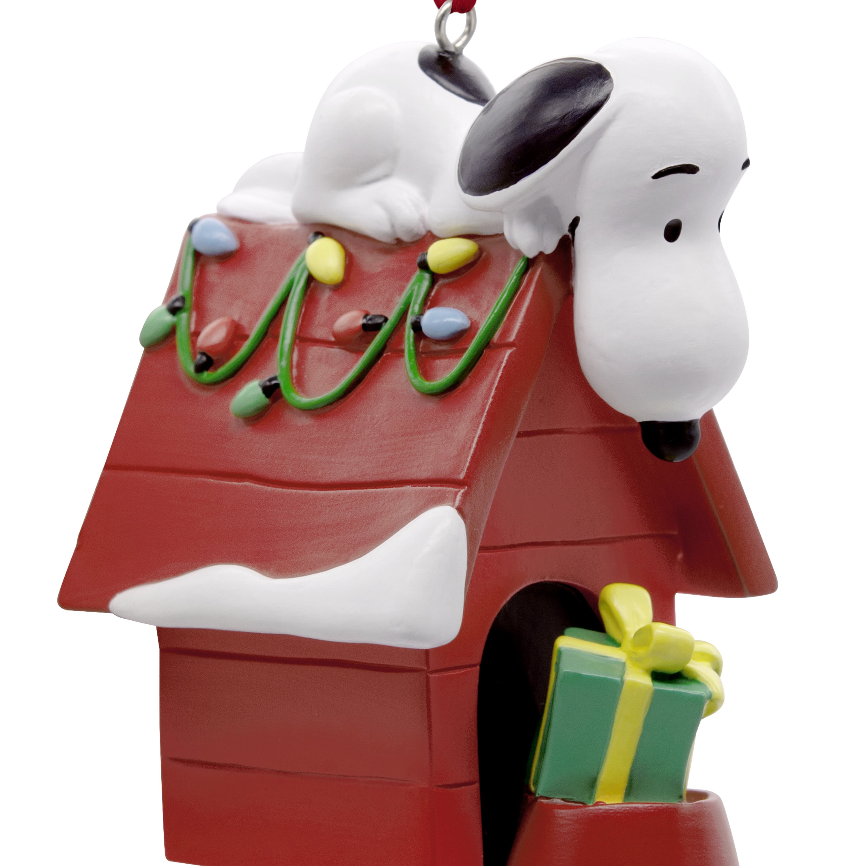Hallmark Peanuts Snoopy on Holiday Doghouse Christmas Ornament, Gifts for Peanuts Fans