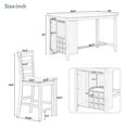 thumbnail image 7 of 5 Piece Dining Table Set with 4 Chairs, Rustic Wood Rectangular Bar Table with 9 Bar Wine Compartment and Wineglass Holders, 7 of 7