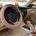thumbnail image 4 of Ensemble de 3 Pcs Manchon de Volant en Peluche Chaude pour Voiture Manchon de Frein à Main Housse de Roue Manchon de Frein à Main Ajustement Universel, 4 of 7