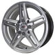 thumbnail image 2 of Rin 14X6 4-100 PRW Mod: P576 ET30 CB73.1 HYPER SILVER MACHINE FACE PRW P576, 2 of 3