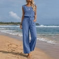thumbnail image 2 of Sentmoon Combinaisons pour Femmes Chic Sans Manches à Col Ras du Cou Tenues d'Été pour Femmes 2026 Dentelle Coupe Régulière Tenues d'Été pour Femmes pour le Quotidien et les Déplacements P-2TG, 2 of 8