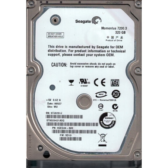 Seagate ST9320421ASG P/N: 9GEG44-500 F/W: SD13 320GB WU