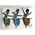 thumbnail image 2 of Ambesonne African Pillow Sham, Dancers in Cultural Items, 26" X 20", Multicolor, 2 of 2