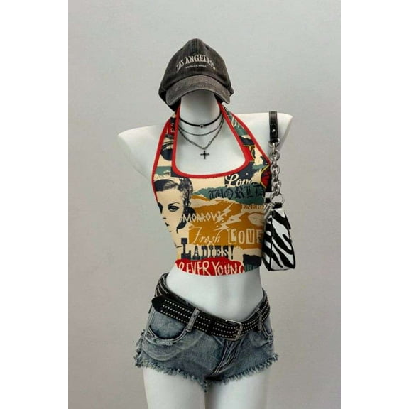 Print Rock Band Graphic Tank Top (S, Grey)