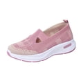 thumbnail image 2 of Dweltoz Orthopedic Shoes for Women Slip On Wide Width Walking Comfort Breathable Sneaker Non Slip Casual Fashion Arch Support Running Shoes,Pink 8, 2 of 5