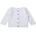 thumbnail image 1 of Baby Girl Knit Cardigan Button Down Knitwear Basic Knit Snap Jacket Sweater Coat, 1 of 3