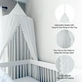 thumbnail image 5 of Dosel para cama para niños con pompón, mosquitera colgante para cuna, castillo, tienda de campaña, decoración para sala de juegos, color blanco, 5 of 5
