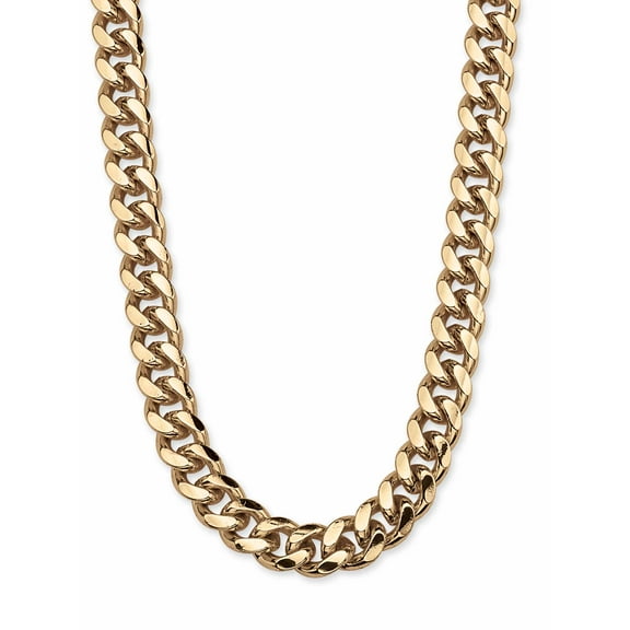 PalmBeach Jewelry Men's Curb-Link Chain in Yellow Goldtone 30" (10.5mm)