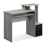 Econ Multipurpose Home Office Computer Writing Desk with Bin, French Oak Grey