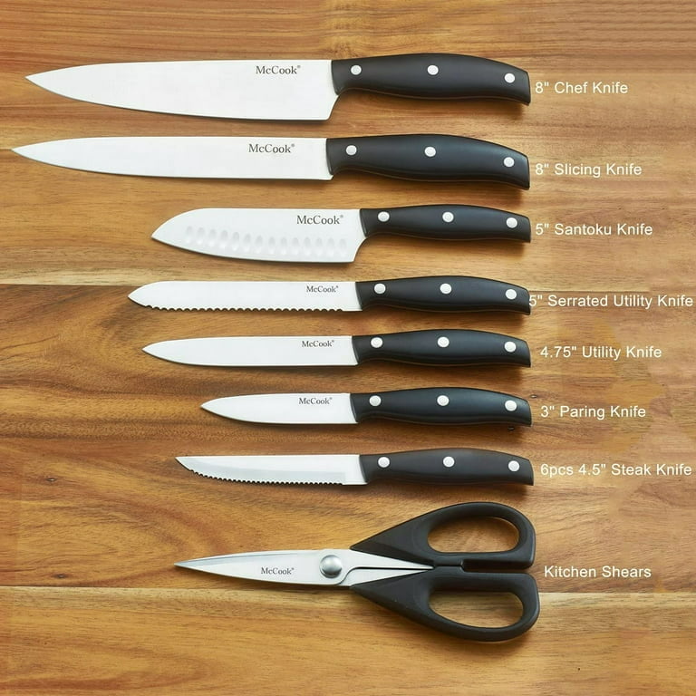 McCook MC27 14 Pieces Stainless Steel kitchen knife set Purple
