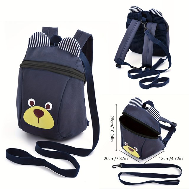 Bolsas de tracción de dibujos animados antipérdida para niños, arnés de seguridad de alta calidad, rizos, mochila escolar para niños pequeños, mochila linda de dibujos animados