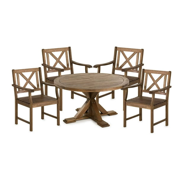 Claremont Eucalyptus Round Dining Table And Four Chairs Natural Com Claremont Eucalyptus Round Dining Table, Round Table Claremont