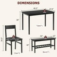 thumbnail image 3 of QinaQin Dining Table Set for 4 with Chairs and Bench, Metal Frame Dining Room Set with Storage Rack for Small Spaces, 3 of 7